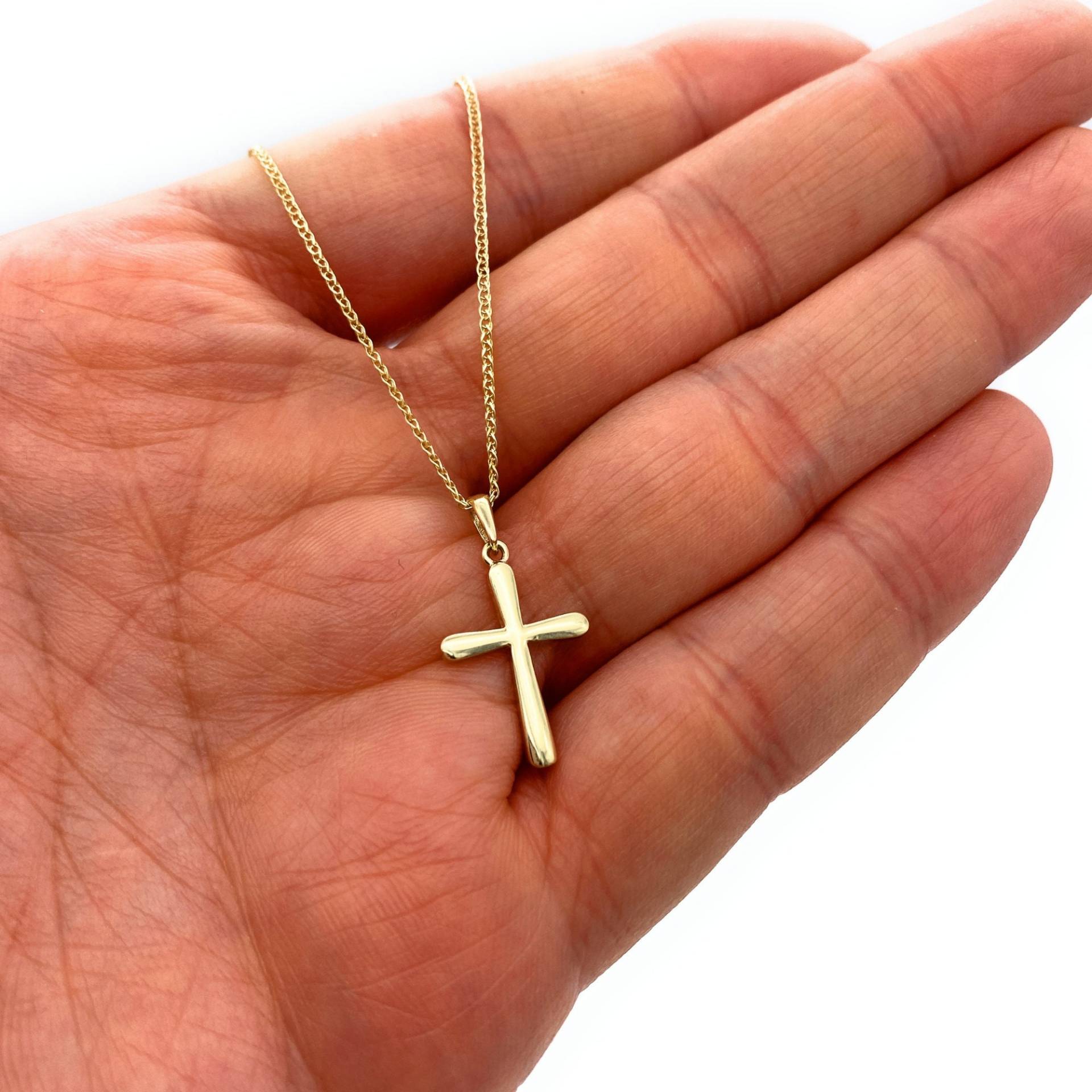 Gold Kreuz Halskette | 9Ct Goldkette Mit Kreuzanhänger Kette Anhänger, Damen - 9K Muttertag Geschenk Für Sie Gold Kreuz Halskette | 9Ct Goldkette Mit Kreuzanhänger Kette Anhänger, Damen - 9K Muttertag Geschenk Für Sie von BJHLondon