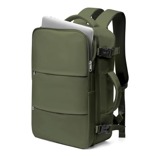 BJLFS Easyjet Handgepäck 45x36x20 Groß Reiserucksack Handgepäck Flugzeug Leichtgewicht Handgepäck Tasche mit Laptopfach für 15.6 Zoll Laptop für Herren Damen Grün von BJLFS