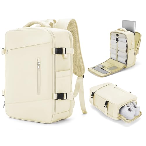 BJLFS Groß Handgepäck Rucksack 40x20x25 Ryanair Reiserucksack Damen Handgepäck flugzeug Easyjet Handgepäck 45x36x20 Rucksack Damen mit Laptopfach Wasserdichter Tagesrucksack mit Schuhfach von BJLFS