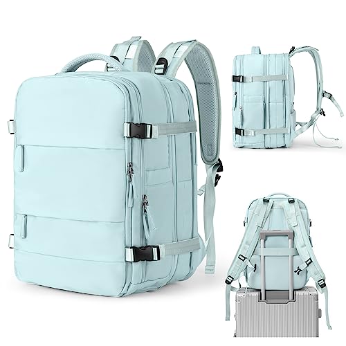 BJLFS Reiserucksack Damen,Ryanair Handgepäck 40x20x25 Rucksack, Easyjet Handgepäck 45x36x20 Rucksack Flugzeuge mit Laptopfach,Wasserdicht Business Rucksack mit Schuhfach von BJLFS