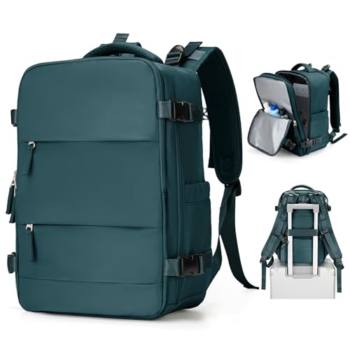 BJLFS Ryanair Handgepäck 40x20x25 Handgepäck Rucksack Damen Flugzeug Wasserdicht Reiserucksack Handgepäck Herren Handgepäck Tasche Rucksack 14 Zoll Laptop für Weekender,Pfauenblau von BJLFS