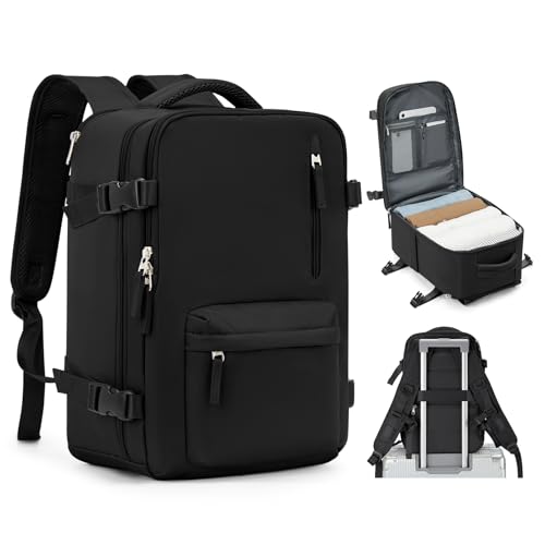 BJLFS Ryanair Handgepäck 40x30x20 Rucksack Reiserucksack Handgepäck Flugzeug 40x20x25 Eurowings Schulrucksack Teenager Wasserdicht Laptop Backpack 14 Zoll für Herren Damen,Schwarz von BJLFS
