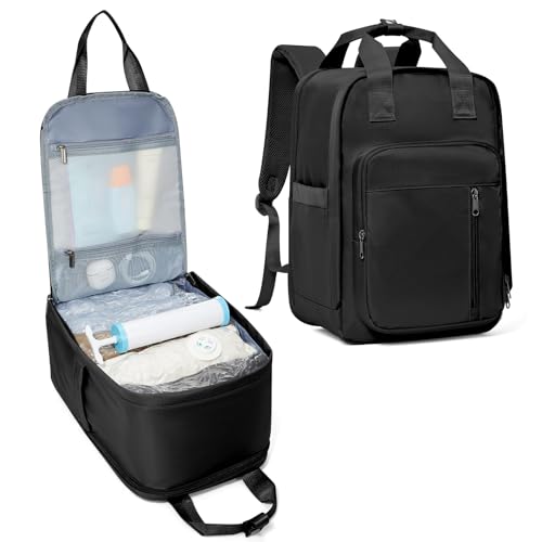 BJLFS Vakuum Rucksack 40x20x25 für Ryanair Flugzeug Reiserucksack Handgepäck Tasche Airbag mit Vakuumsystem Wasserdichter Rucksack Mit Vakuumbeutel und Pump Damen von BJLFS