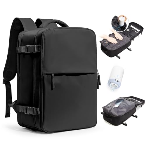 BJLFS Vakuum Rucksack 40x30x20 Ryanair Wizzair Reiserucksack Handgepäck Flugzeug 40x20x25 Rucksack mit Vakuumsystem Vakuumrucksack Easyjet 45x36x20 Damen Herren von BJLFS