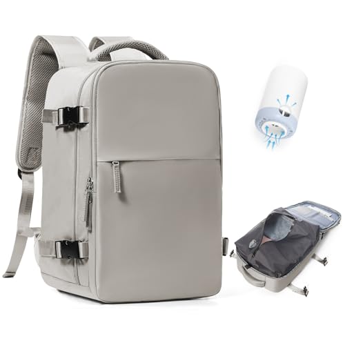 BJLFS Vakuum Rucksack 40x30x20 Ryanair Wizzair Reiserucksack Handgepäck Flugzeug 40x20x25 Rucksack mit Vakuumsystem Vakuumrucksack Easyjet 45x36x20 Damen Herren von BJLFS