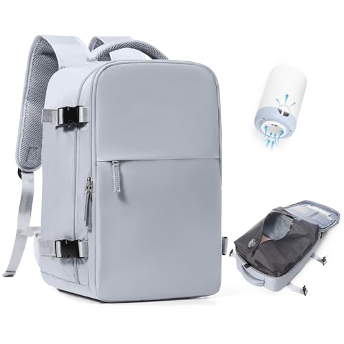 BJLFS Vakuum Rucksack 40x30x20 Ryanair Wizzair Reiserucksack Handgepäck Flugzeug 40x20x25 Rucksack mit Vakuumsystem Vakuumrucksack Easyjet 45x36x20 Damen Herren von BJLFS