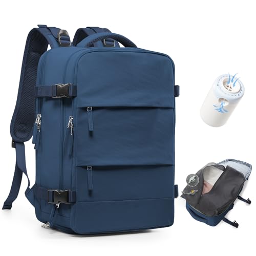 BJLFS Vakuum Rucksack Handgepäck mit Vakuumsystem Ryanair Handgepäck Reiserucksack Airbag Rucksack mit Vakuumpumpe Damen 14 zoll mit Laptopfach Carry on Luggage von BJLFS