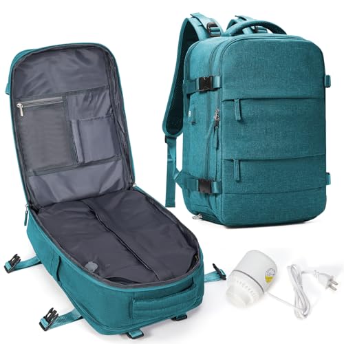 BJLFS Vakuum Rucksack Handgepäck mit Vakuumsystem Ryanair Handgepäck Reiserucksack Airbag Rucksack mit Vakuumpumpe Damen 14 zoll mit Laptopfach Carry on Luggage von BJLFS
