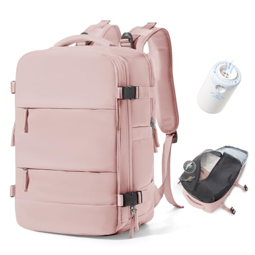 BJLFS Vakuum Rucksack Handgepäck mit Vakuumsystem Ryanair Handgepäck Reiserucksack Airbag Rucksack mit Vakuumpumpe Damen 14 zoll mit Laptopfach Carry on Luggage von BJLFS