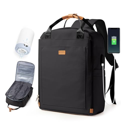 BJLFS Vakuum Rucksack Handgepäck mit Vakuumsystem Ryanair Handgepäck Reiserucksack Airbag Rucksack mit Vakuumpumpe Damen 14 zoll mit Laptopfach Carry on Luggage von BJLFS