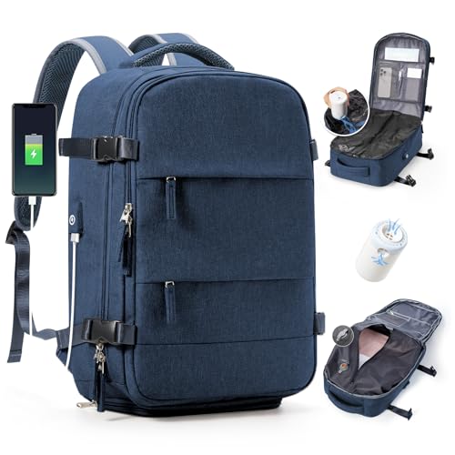 BJLFS Vakuum Rucksack 40x30x20 Ryanair Wizzair Reiserucksack Handgepäck Flugzeug 40x20x25 Rucksack mit Vakuumsystem Vakuumrucksack Easyjet 45x36x20 Damen Herren von BJLFS