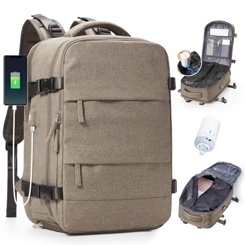 BJLFS Vakuum Rucksack 40x30x20 Ryanair Wizzair Reiserucksack Handgepäck Flugzeug 40x20x25 Rucksack mit Vakuumsystem Vakuumrucksack Easyjet 45x36x20 Damen Herren von BJLFS