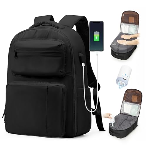 BJLFS Vakuum Rucksack 40x30x20 Ryanair Wizzair Reiserucksack Handgepäck Flugzeug 40x20x25 Rucksack mit Vakuumsystem Vakuumrucksack Easyjet 45x36x20 Damen Herren von BJLFS