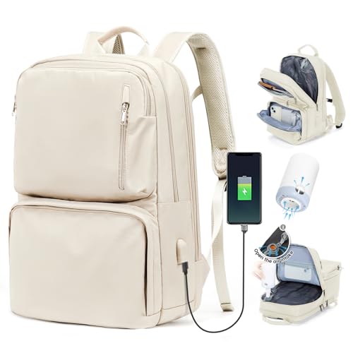 BJLFS Vakuum Rucksack 40x30x20 Ryanair Wizzair Reiserucksack Handgepäck Flugzeug 40x20x25 Rucksack mit Vakuumsystem Vakuumrucksack Easyjet 45x36x20 Damen Herren von BJLFS