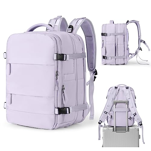 BJLFS Reiserucksack Damen,Ryanair Handgepäck 40x20x25 Rucksack, Easyjet Handgepäck 45x36x20 Rucksack Flugzeuge mit Laptopfach,Wasserdicht Business Rucksack mit Schuhfach von BJLFS