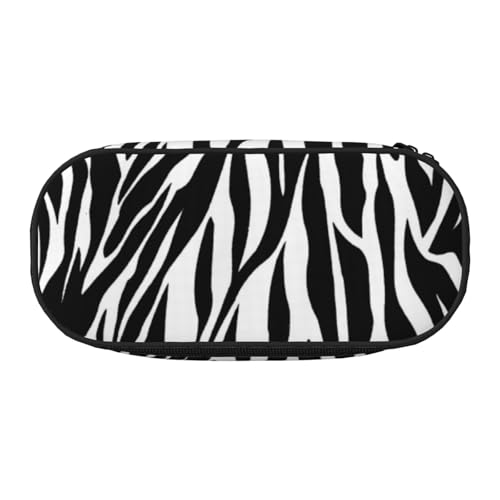 Federmäppchen für Kinder, lustiges Federmäppchen für Mädchen, großes Federmäppchen mit Reißverschluss, tragbares Federmäppchen für Schule, Lehrer, Schreibwaren, Schwarz und Weiß, Zebramuster Federmäppchen für Kinder, lustiges Federmäppchen für Mädchen, großes Federmäppchen mit Reißverschluss, tragbares Federmäppchen für Schule, Lehrer, Schreibwaren, Schwarz und Weiß, Zebramuster von BJNGHKLN