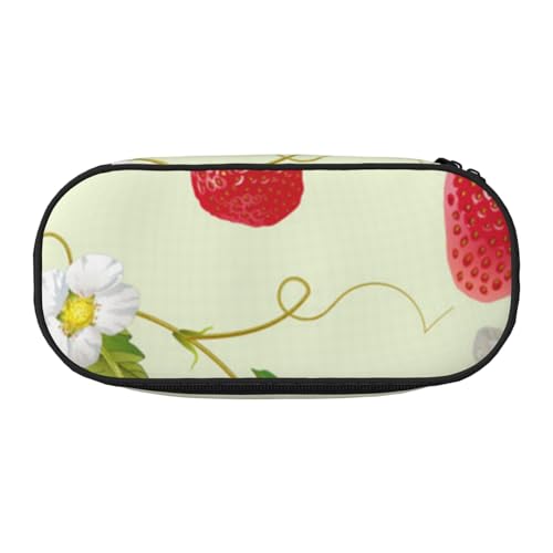 Federmäppchen für Kinder, lustiges Federmäppchen für Mädchen, großes Federmäppchen mit Reißverschluss, tragbares Federmäppchen für Schule, Lehrer, Schreibwaren, Schwarz und Weiß, Schöne Erdbeere Federmäppchen für Kinder, lustiges Federmäppchen für Mädchen, großes Federmäppchen mit Reißverschluss, tragbares Federmäppchen für Schule, Lehrer, Schreibwaren, Schwarz und Weiß, Schöne Erdbeere von BJNGHKLN