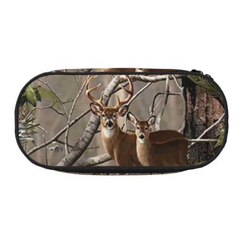 Federmäppchen mit Jagdmotiv und Hirsch, Bär, Elch, für Kinder, lustiges Federmäppchen für Mädchen, großes Federmäppchen mit Reißverschluss, tragbares Federmäppchen für Schule, Sudent Teacher Federmäppchen mit Jagdmotiv und Hirsch, Bär, Elch, für Kinder, lustiges Federmäppchen für Mädchen, großes Federmäppchen mit Reißverschluss, tragbares Federmäppchen für Schule, Sudent Teacher von BJNGHKLN