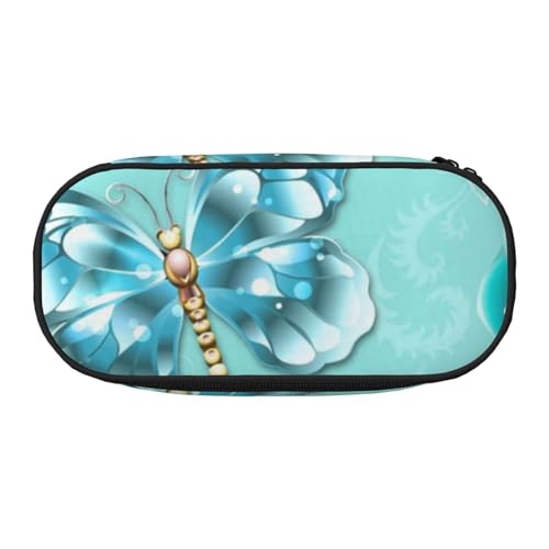 Federmäppchen mit Marmor-Aufdruck, für Kinder, lustiges Federmäppchen für Mädchen, großes Federmäppchen mit Reißverschluss, tragbares Federmäppchen für Schule, Sudent Teacher Schreibwaren, Hellblauer von BJNGHKLN