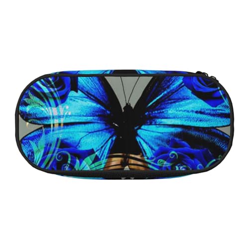 Federmäppchen mit süßem Eiscreme-Aufdruck für Kinder, lustiges Federmäppchen für Mädchen, großes Federmäppchen mit Reißverschluss, tragbares Federmäppchen für Schule, Sudent Teacher Schreibwaren, blau von BJNGHKLN