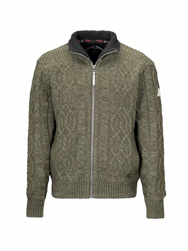 BJØRNSON Zopfstrick Winter Cardigan (mit Teddyfutter) Herren Viggo - Olive - Größe 2XL von BJÖRNSON