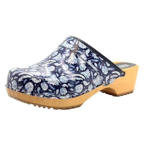 Bjork Maja Wood Open Back Leder Clogs, Klara, 37 EU von BJORK Swedish Comfort