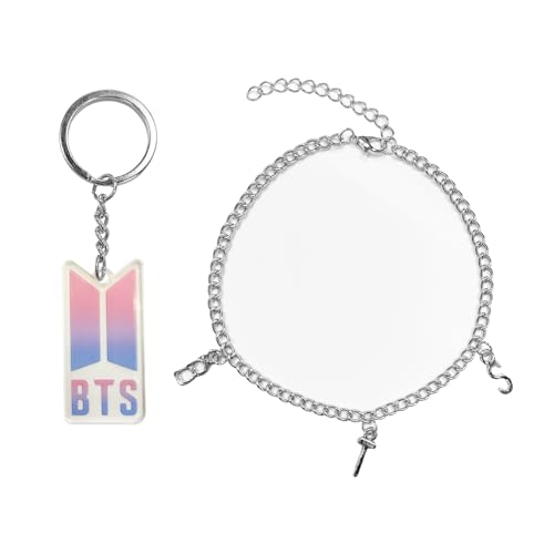 BJPERFMS BTS Schlüsselanhänger Armband, BTS Schmuck, BTS Merchandise Bracelet, Keyring, BTS Merch Fanartikel Gifts for Girls Army von BJPERFMS