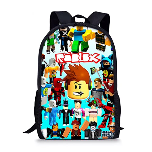 BJPERFMS Robllox Rucksack Kinder, Robllox Schulrucksack, Kinderrucksack, Schultasche, Rucksäcke, Kindergartenrucksack, Kindergarten Tasche, Kinderrucksäcke, für Schule Jungen Mädchen von BJPERFMS