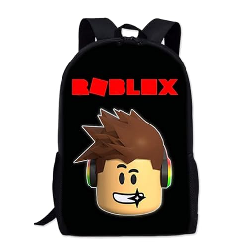 Roblox Rucksack, Roblox Kindergartenrucksack, Roblox Schulrucksack, Schultasche Jungen, Cartoon Anime Kinderrucksack, Rucksack Schule Geschenk für Kinder von BJPERFMS