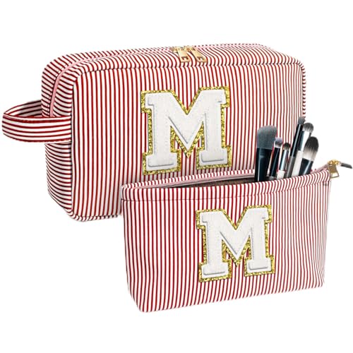 Make-up-Tasche für Damen, personalisierte Initial-Kosmetik-Make-up-Tasche für Ihre Mutter, niedliche Make-up-Tasche, adrette Reise-Kulturbeutel für Frauen, Geburtstagsgeschenk für Frauen, Pink, Größe von BJWG