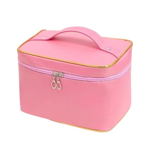Aufbewahrungstasche für Kosmetik, tragbar, Reisen, Wash Bag, weiblich, transparent, wasserdicht, Make-up, große Kapazität, Kosmetik, Organizer, Beauty, Reisetasche, faltbar (Gold Pink) von BJYCCAR