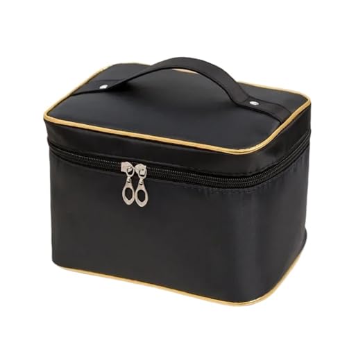 Aufbewahrungstasche für Kosmetik, tragbar, Reisen, Wash Bag, weiblich, transparent, wasserdicht, Make-up, große Kapazität, Kosmetik, Organizer, Beauty, Reisetasche, faltbar (Gold Schwarz) von BJYCCAR
