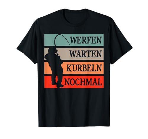 Angelstufen Lustig Angeln Fischen Fischer Männer Herren T-Shirt von BK Angeln Shirts Fischen Fischer Geschenke