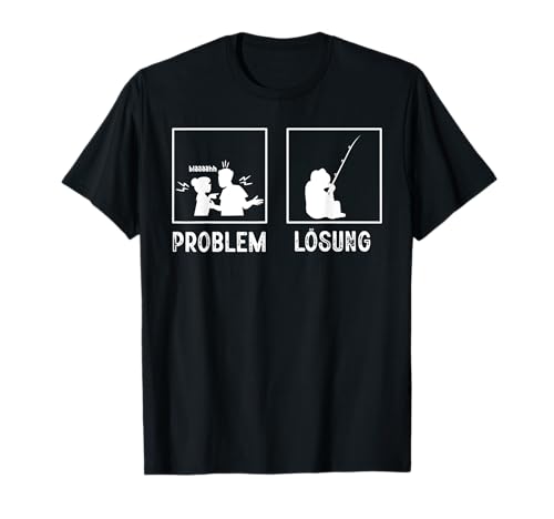 Problem Lösung Angeln Lustig Fischen Fischer Männer Herren T-Shirt von BK Angeln Shirts Fischen Fischer Geschenke