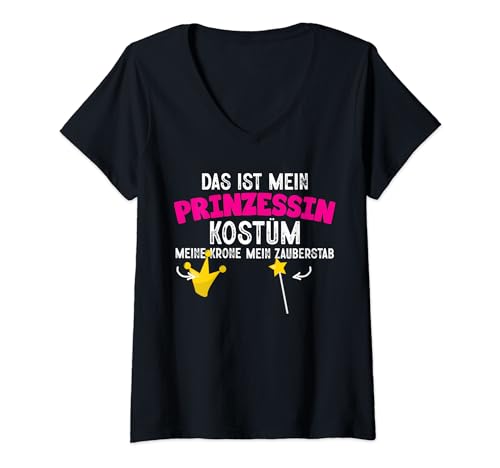Das Ist Mein Prinzessin Kostüm Fasching Karneval Frauen T-Shirt mit V-Ausschnitt Das Ist Mein Prinzessin Kostüm Fasching Karneval Frauen T-Shirt mit V-Ausschnitt von BK Fasching Karneval Kostüm Männer Frauen