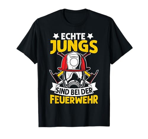 Echte Jungs Sind Feuerwehr Lustig Spruch Feuerwehrmann T-Shirt Echte Jungs Sind Feuerwehr Lustig Spruch Feuerwehrmann T-Shirt von BK Feuerwehr Shirts Feuerwehrmann Geschenke