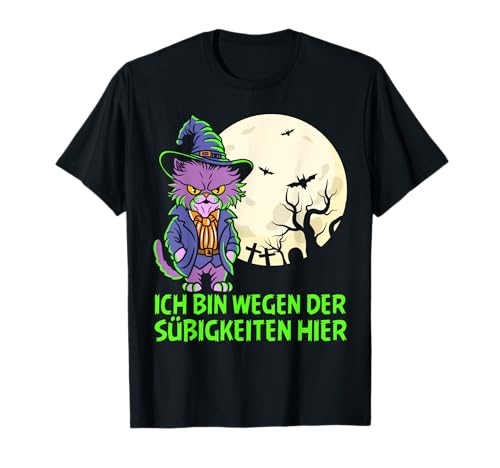Ich Bin Wegen Der Süßigkeiten Hier Halloween Kostüm Kinder T-Shirt von BK Halloween Shirts Kostüm Männer Frauen Kinder