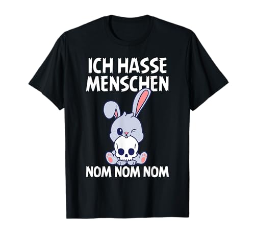 Ich Hasse Menschen Hase Lustig Halloween Kostüm Männer Damen T-Shirt von BK Halloween Shirts Kostüm Männer Frauen Kinder
