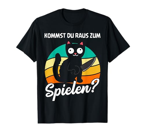 Kommst Du Raus Zum Spielen Halloween Kostüm Katze Damen T-Shirt von BK Halloween Shirts Kostüm Männer Frauen Kinder