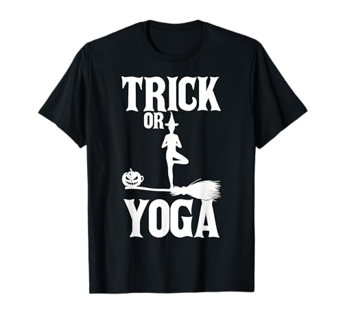 Trick Or Yoga Lustig Halloween Kostüm Yoga Hexe Frauen T-Shirt von BK Halloween Shirts Kostüm Männer Frauen Kinder