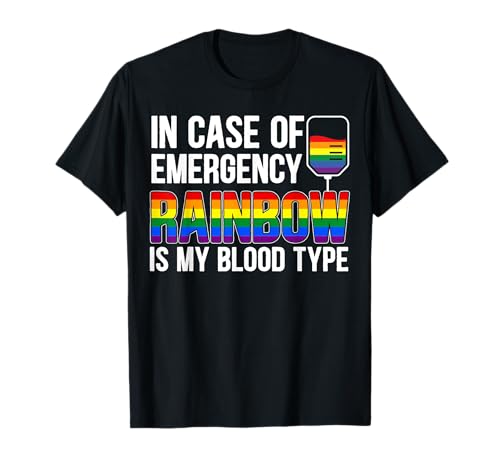 Rainbow My Blood Type Gay Lesbisch LGBTQ Pride Herren Damen T-Shirt von BK LGBT Shirts Gay Lesbisch Queer Pride Geschenke