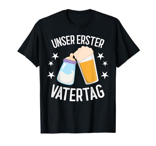 Unser Erster Vatertag Lustig Vater Papa Geschenk Herren T-Shirt von BK Vater Shirts Papa Vati Vatertag Geschenke