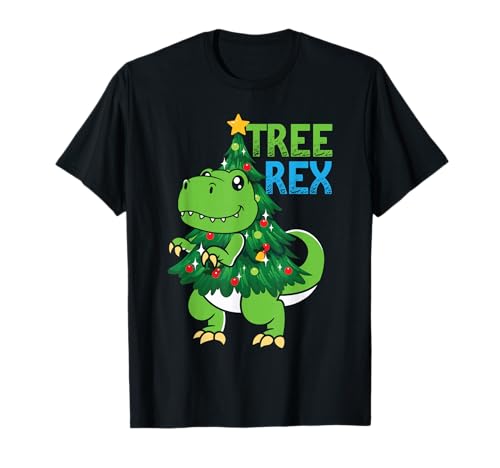 Tree Rex Lustig Dino Kostüm Weihnachten Geschenke Kinder T-Shirt von BK Weihnachten Shirts Frau Männer Kinder Geschenk