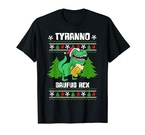 Tyrannosaufus Rex Lustig Weihnachten Geschenke Männer Herren T-Shirt von BK Weihnachten Shirts Frau Männer Kinder Geschenk