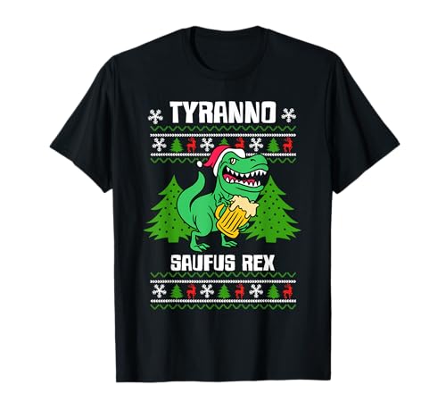 Tyrannosaufus Rex Lustig Weihnachten Geschenke Männer Herren T-Shirt von BK Weihnachten Shirts Frau Männer Kinder Geschenk