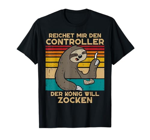 BK Zocker Shirts Gaming Videospiel Gamer Geschenke Jungen Männer Jungen T-Shirt Schwarz Kurzarm Cartoon Controller König Zocken U-Boot-Ausschnitt Klein von BK Zocker Shirts Gaming Videospiel Gamer Geschenke