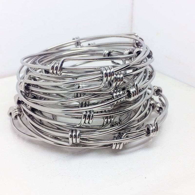 50 Gewickelter Stück 20cm Verstellbar Edelstahl Armband Armreif Doppelschleifen 1, 6 Mm Erwachsene Erweiterbar 50 Gewickelter Stück 20cm Verstellbar Edelstahl Armband Armreif Doppelschleifen 1, 6 Mm Erwachsene Erweiterbar von BK2BK