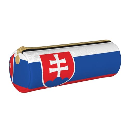 BKDODKS Federmäppchen aus Leder, Motiv: Flagge der Slowakei, für Erwachsene, für Herren und Damen, mit Reißverschluss, leicht von BKDODKS