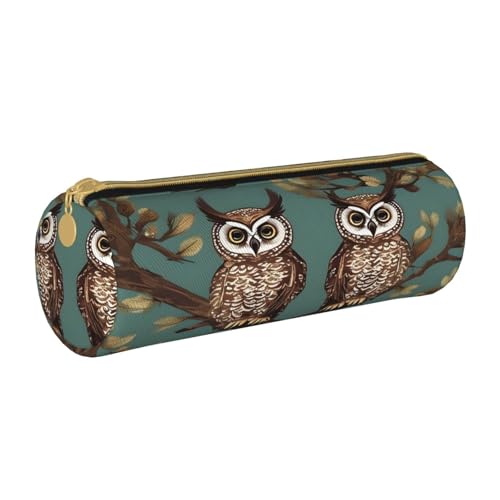 BKDODKS Federmäppchen aus Leder mit Eulenmotiv, für Erwachsene, für Herren und Damen, mit Reißverschluss, leicht von BKDODKS