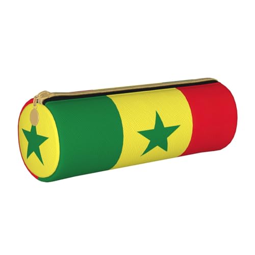 BKDODKS Federmäppchen aus Leder mit Flagge des Senegal, für Erwachsene, für Herren und Damen, mit Reißverschluss, leicht von BKDODKS